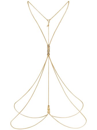 Gold John Hardy Adwoa Aboah 18K Yellow Gold And Sapphire Classic Chain Body Chain Necklace | Farfetch.com