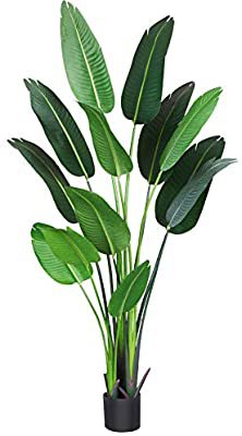 Amazon.com: Fopamtri Artificial Bird of Paradise Plant 6 Feet Fake Palm Tree with 13 Trunks Faux Tree for Indoor Outdoor Modern Decoration Feaux Plants in Pot for Home Office Perfect Housewarming Gift: Kitchen & Dining