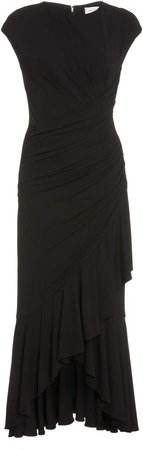 Michael Kors Collection Ruched Jersey Wrap Dress