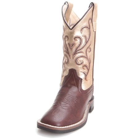 Gold and brown cowboy boots 1