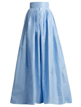 Carolina Herrera High-Rise Silk-Taffeta Ball-Gown Skirt In Light Blue | ModeSens