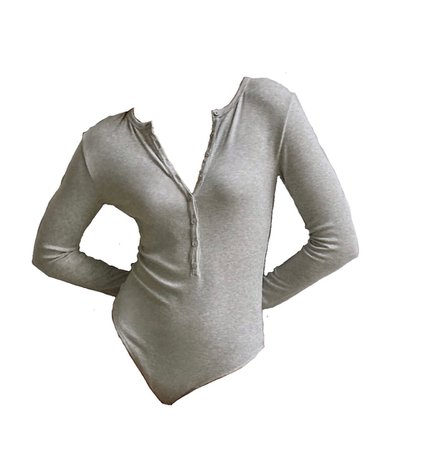 grey henley bodysuit