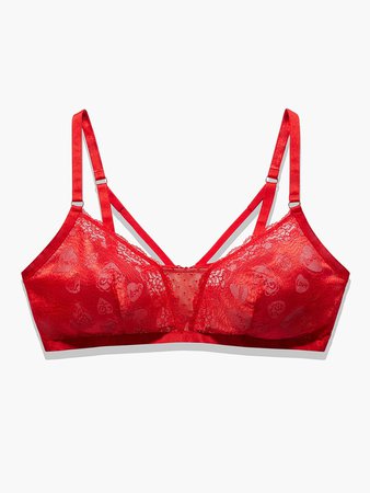 Candy Hearts Lace Bralette in Red Goji Berry | SAVAGE X FENTY