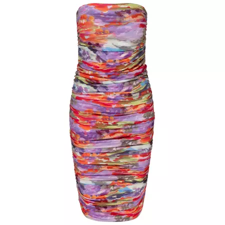 Alexis Ruched Midi Dress - Multicolour | DAY 6 | Wolf & Badger