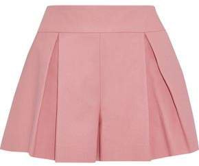 Pleated Stretch-cotton Shorts