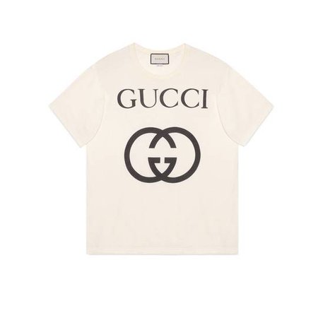 Oversize T-shirt with Interlocking G - Gucci Short Sleeve T-Shirts 539081X3Q357561