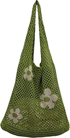 Amazon.com: Hobo bag for women contrast color large capacity tote bag shoulder bag women's trendy knitted bag(Light green) : Clothing, Shoes & Jewelry