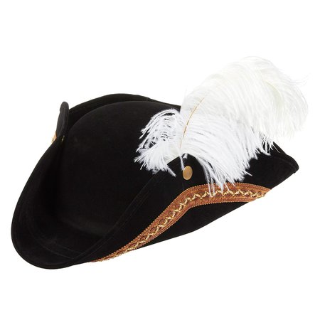 Tricorn Pirate Hat - Fun Party Pirate Halloween Costume Cosplay Colonial Hat 17 x 13 x 3.5 Inches Juvale [1541022606-387430] - $8.70