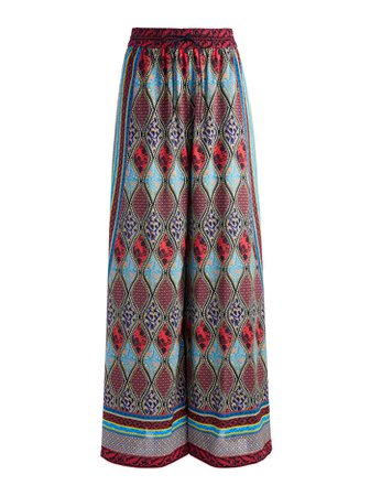 Kenley Palazzo Drawstring Pant In Jewel Multi | Alice And Olivia