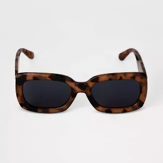 Women's Tortoise Shell Rectangle Square Sunglasses - A New Day™ Beige : Target
