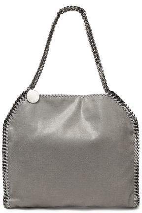 Chain-trimmed Faux Brushed-leather Tote