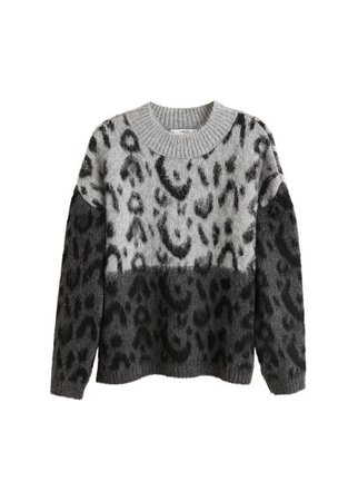 MANGO Leopard texture sweater