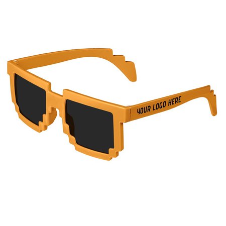 Pixel 8-Bit Tinted Lenses Sunglasses - Orange