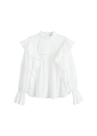 MANGO Ruffled cotton blouse