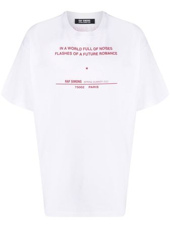 Raf Simons slogan-print short-sleeve T-shirt - Farfetch