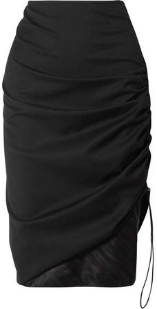 Commission - Ruched Twill Skirt - Black