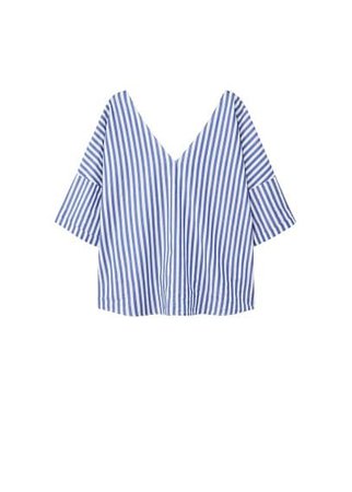 Violeta BY MANGO Striped bow blouse