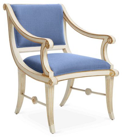 Star Accent Chair, Cornflower Blue Linen - Bunny Williams Home - Brands | One Kings Lane