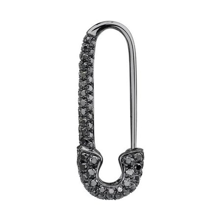 Black diamond safety pin earring. - Anita Ko