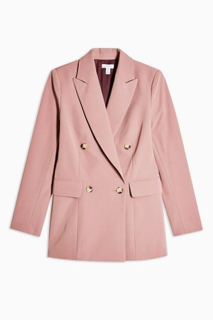 Dusty Pink Double Breasted Blazer | Topshop