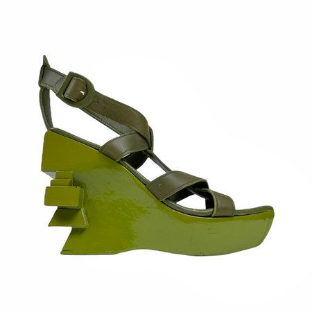 christian lacroix for la redoute ss2008 green wedge heels