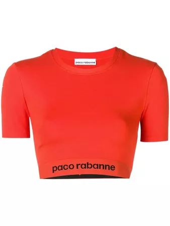 Paco Rabanne logo crop top