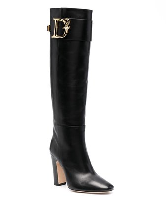 Dsquared2 logo-plaque knee boots - FARFETCH
