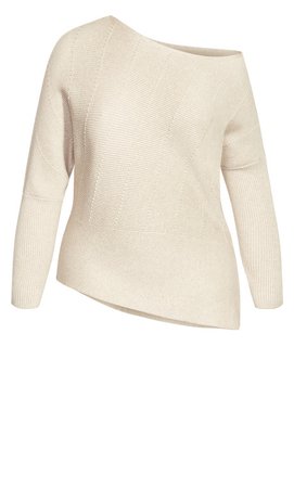 Shop Women's Plus Size Beige Lean In Sweater