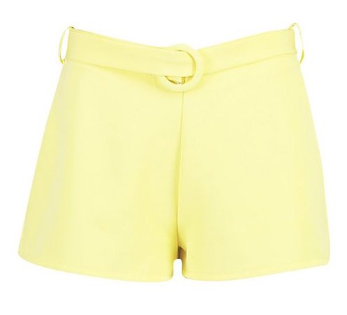 Yellow belted shorts