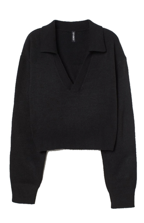 @lush-ann1ka || black collared sweater