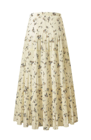 cottage-core floral cream skirt