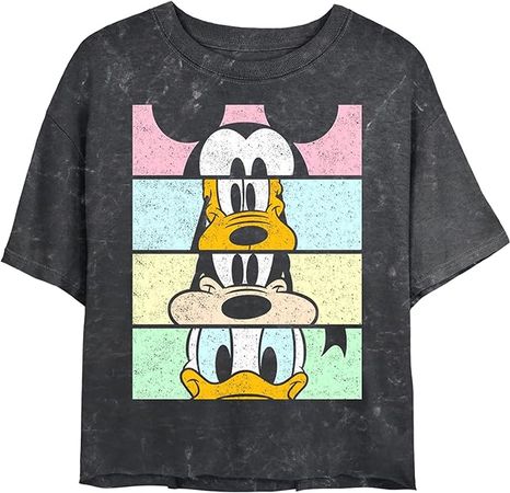 Amazon.com: Disney Characters Crew Women's Mineral Wash Short Sleeve Crop Tee, Black, X-Large : Clothing, Shoes & Jewelry