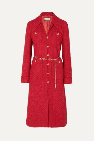 Red Belted tweed coat | Gucci | NET-A-PORTER