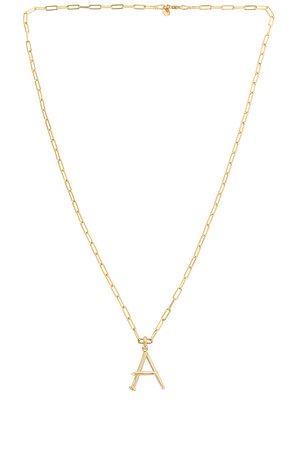 Zoe Lev 14k Gold Large Nail Initial Necklace in Gold | REVOLVE