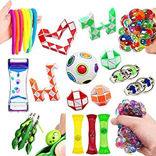Amazon.com: Fidget Toys Set,30 Pack.Sensory Toys Pack for Stress Relief ADHD Anxiety Autism for Kids and Adults,Liquid Motion Timer/Grape Ball/Flippy Chain/Stretchy String/Squeeze-a-Bean Soybeans/Slime & More: Sports & Outdoors