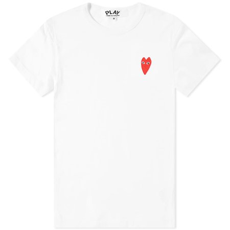 Comme des Garcons Play Women's Large Heart Tee White | END.