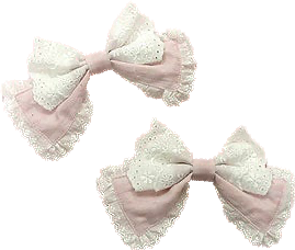 angelic pretty fancy lace combs (2007) in pink x white