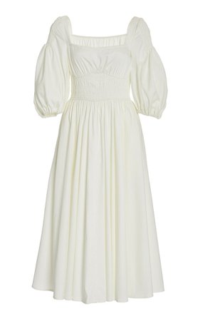 Finnie Puff-Sleeve Smocked Cotton Midi Dress By Cult Gaia | Moda Operandi