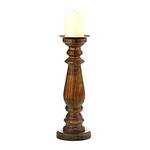 Tall Antique-Style Wooden Candle Holder- Fir Wood – Vintage Country Couture