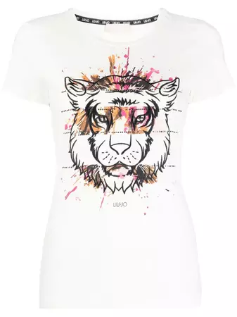 LIU JO graphic-print stretch-cotton T-shirt - Farfetch