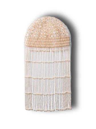 1920s fully beaded pearl flapper tassel cap