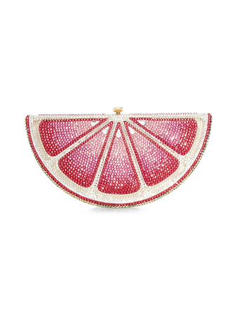 Judith Leiber Pink Lemon Slice Orange Crystal Clutch $4,295