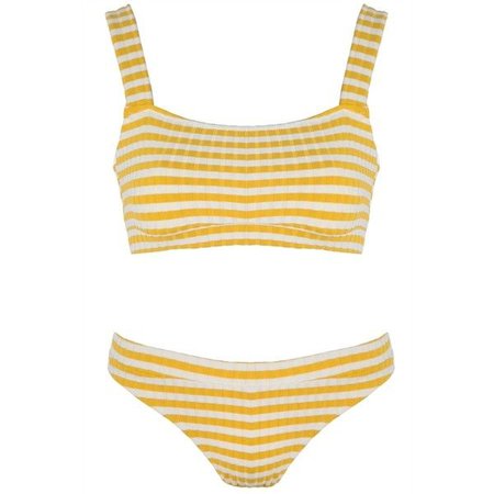 Yellow stripe bikini