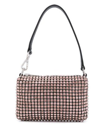 Shop pink Alexander Wang Wangloc rhinestone mini pouch with Express Delivery - Farfetch