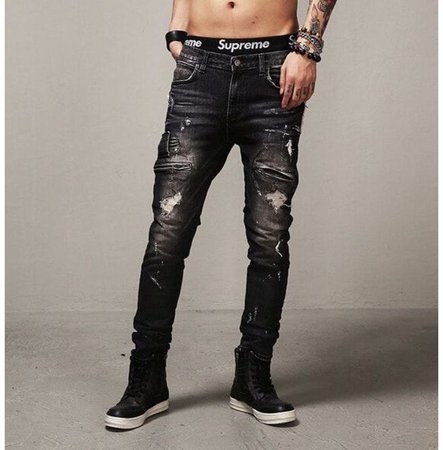 Men's Distressed Ripped Jeans | RebelsMarket