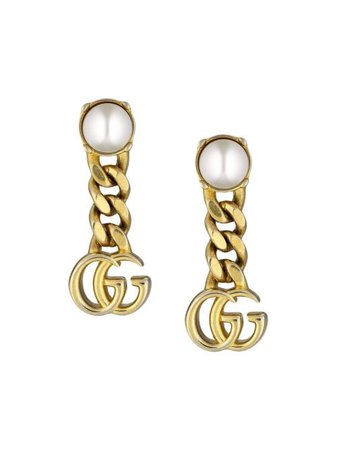 Shop Gucci pearl Double G earrings with Express Delivery - FARFETCH