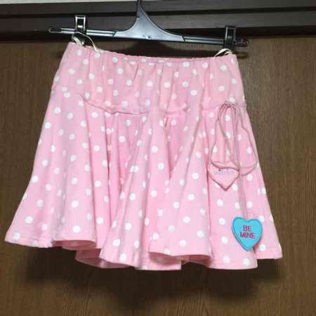 Milklim Dot-chan Skirt in Pink x White