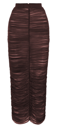 brown ruched skirt