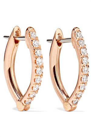 Melissa Kaye | Cristina small 18-karat rose gold diamond earrings | NET-A-PORTER.COM