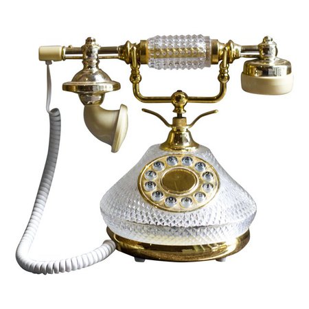 French Crystal Rotary Style Phone | Chairish
